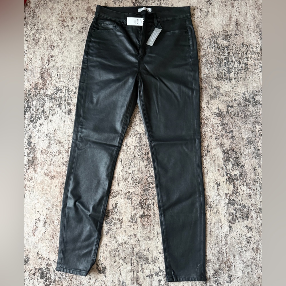 LOFT Black Coated Skinny Jeans